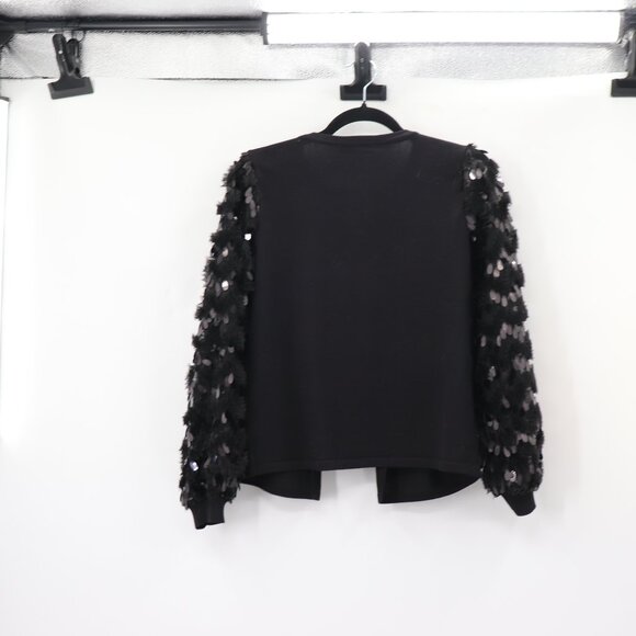 NWT Siani Milano Black Beaded Cardigan Size Small - Picture 7 of 8